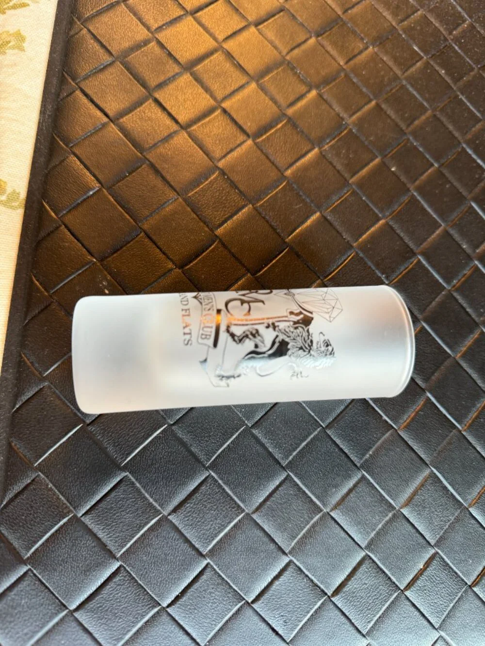 Vintage DMC Diamond Men's Club Cleveland Flats Tall Frosted Shot Glass